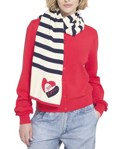 Elle Collection Elle Collection Striped Scarf with Heart