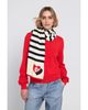 Elle Collection Elle Collection Striped Scarf with Heart - 2