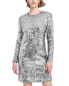 Elle Collection Elle Long Sleeve Sequin Shift Dress