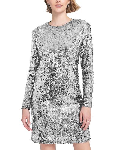 Elle Collection Elle Long Sleeve Sequin Shift Dress