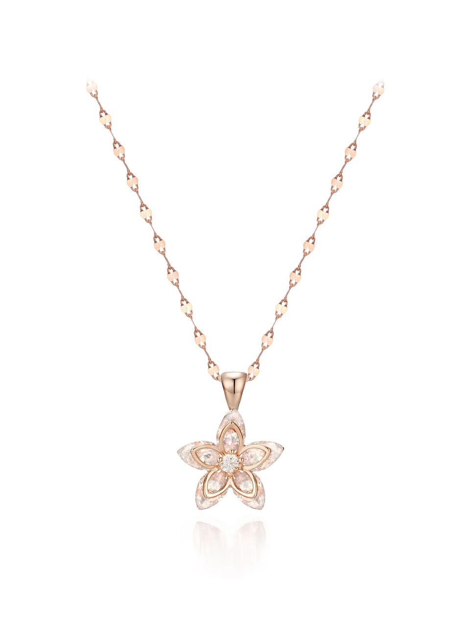 ELLE Jewelry 14K Flower Snowflake Necklace