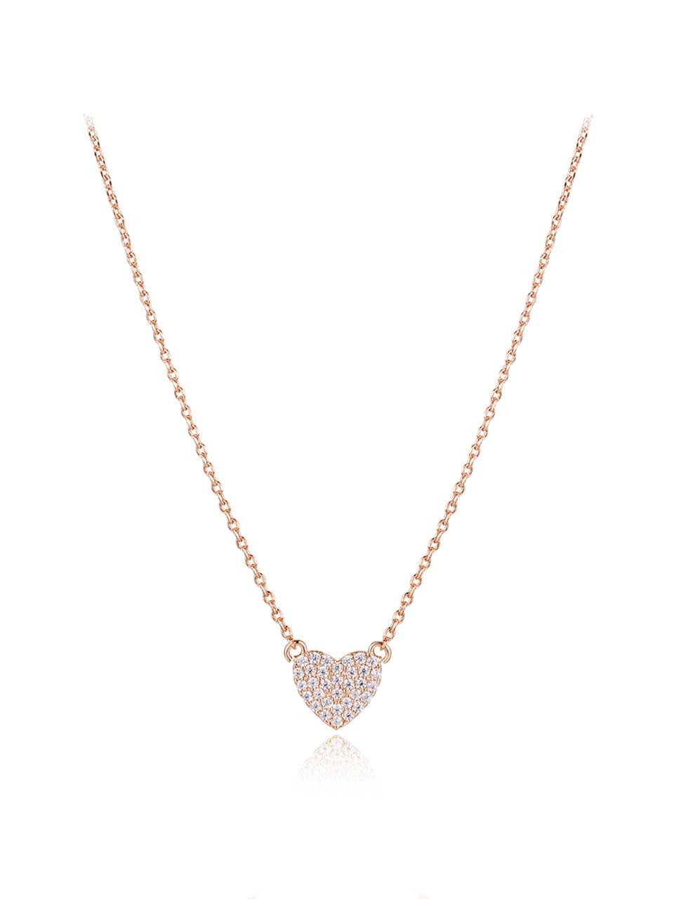 ELLE Jewelry 14K Gold-Plated CZ Heart Necklace (ELBRNN194)