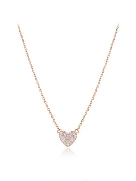 ELLE Jewelry 14K Gold-Plated CZ Heart Necklace (ELBRNN194)