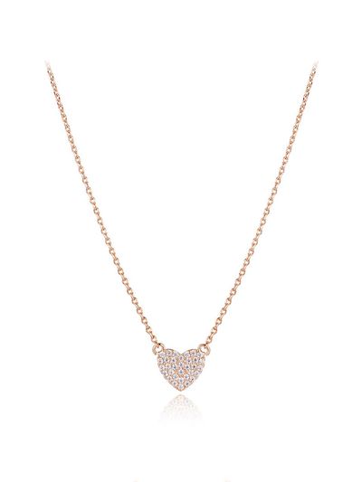 ELLE Jewelry 14K Gold-Plated CZ Heart Necklace (ELBRNN194)