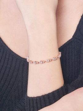 ELLE Jewelry 14k Gold-Plated Delicate Double Leaf Bracelet (ELBRBB086)