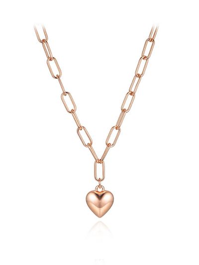 ELLE Jewelry 14k Gold-Plated Delicate Heart Necklace (ELBRNN195)