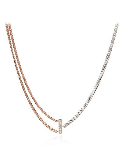 ELLE Jewelry 14k Gold-Plated Delicate Signature Chain Necklace (ELBRNN145)