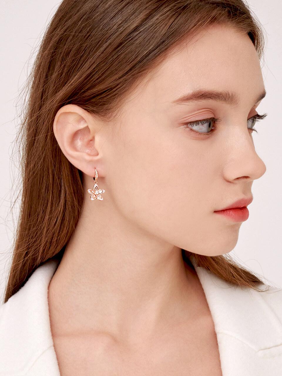 ELLE Jewelry 14k Gold-plated Flower 2-Piece Earrings Set (EL2SET058)