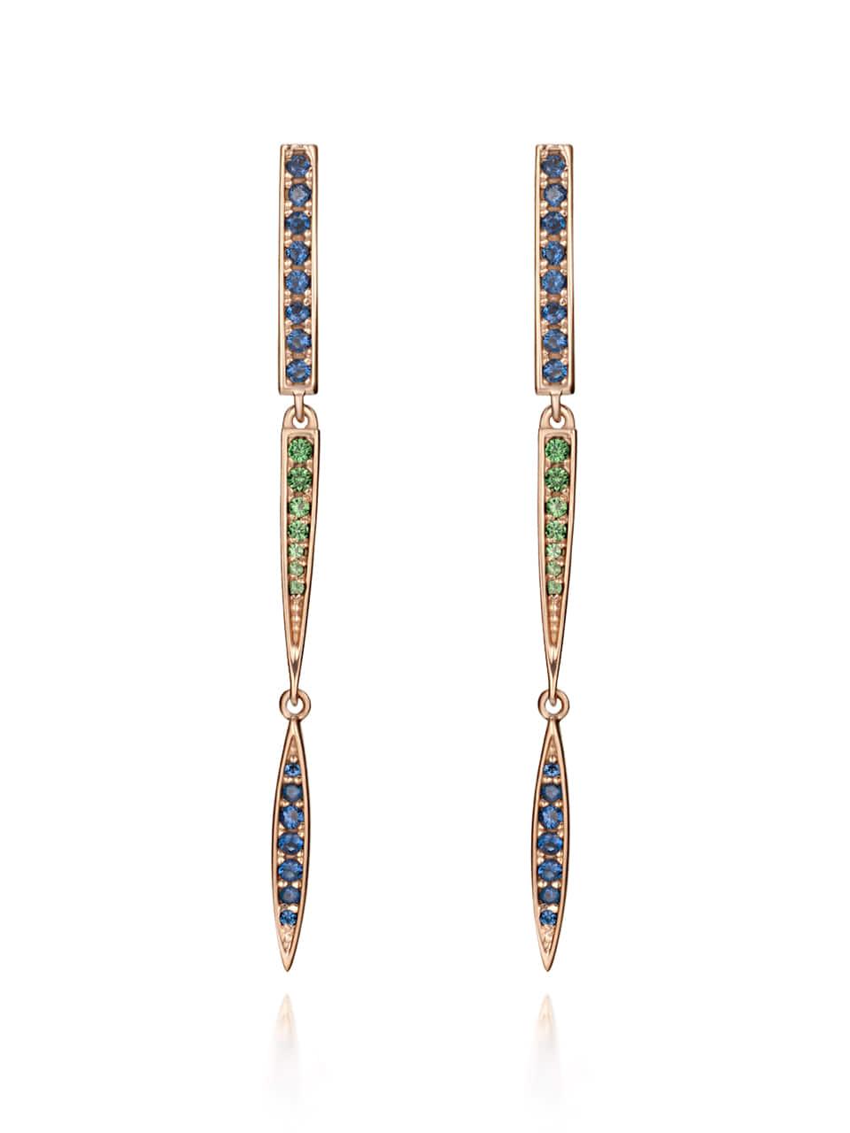 ELLE Jewelry 14k Gold-plated Zirconia Drop Earrings (ELGPEE030)