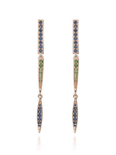 ELLE Jewelry 14k Gold-plated Zirconia Drop Earrings (ELGPEE030)
