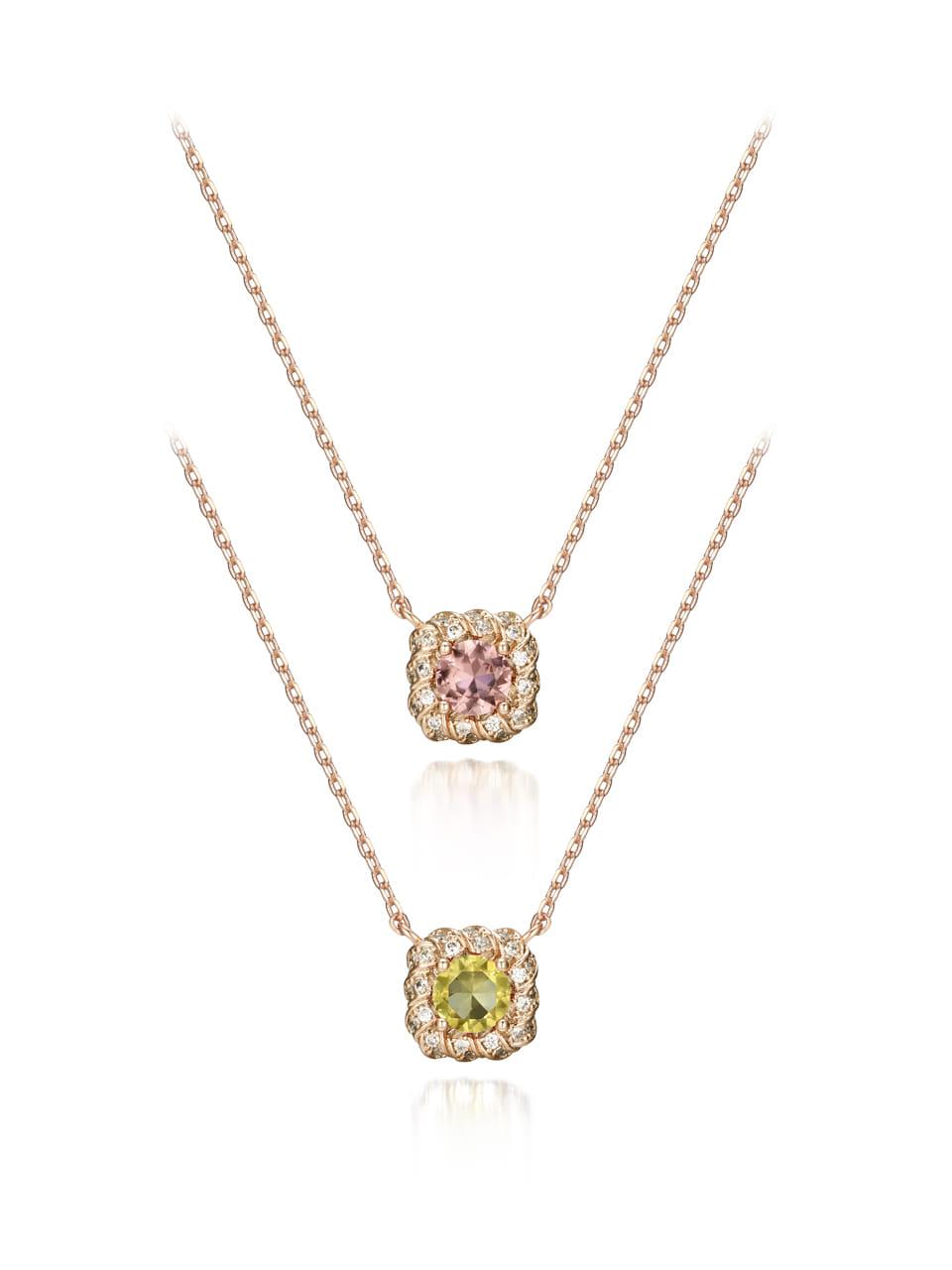 ELLE Jewelry Alexandrite Square Gold-plated Necklace (ELBRNN130)