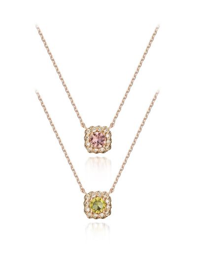 ELLE Jewelry Alexandrite Square Gold-plated Necklace (ELBRNN130)