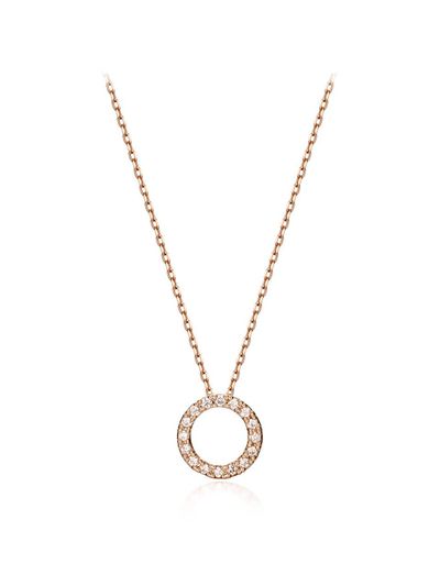 ELLE Jewelry Circle Cubic Rose Gold Necklace (ELBRNN066)