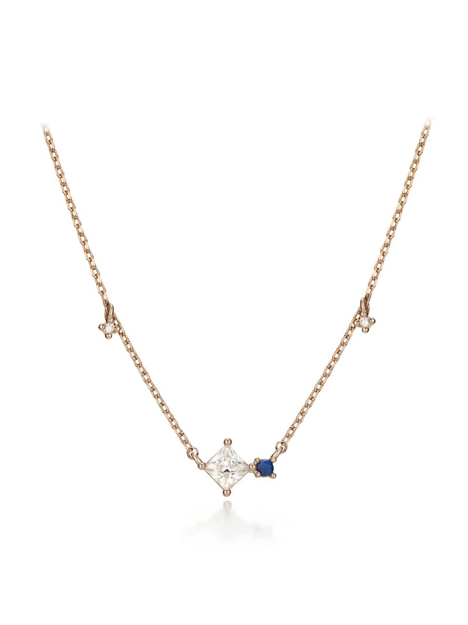 ELLE Jewelry Cubic Crystal Necklace [Blue] (ELBRNN108)
