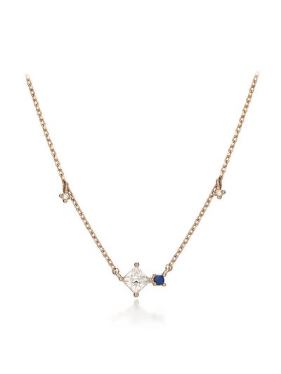 ELLE Jewelry Cubic Crystal Necklace [Blue] (ELBRNN108)