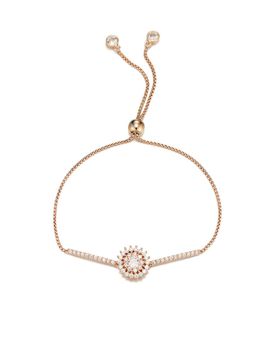 ELLE Jewelry Cubic Flower Adjustable Brass Bracelet (ELBRBB046)