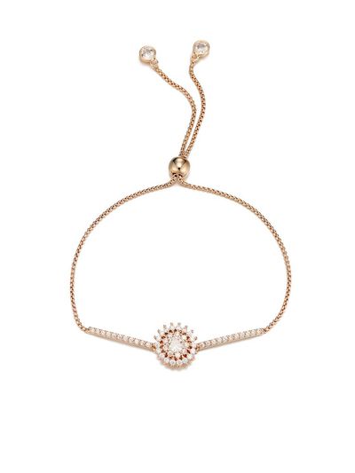 ELLE Jewelry Cubic Flower Adjustable Brass Bracelet (ELBRBB046)