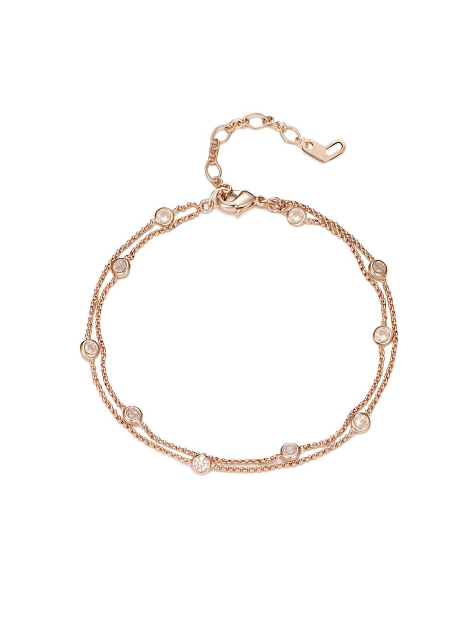ELLE Jewelry Cubic Layered Rose Gold Bracelet (ELBRBB043)