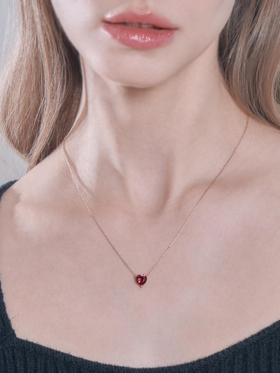 ELLE Jewelry Cubic Zirconia Heart 14K Gold-Plated Necklace (ELBRNN181)