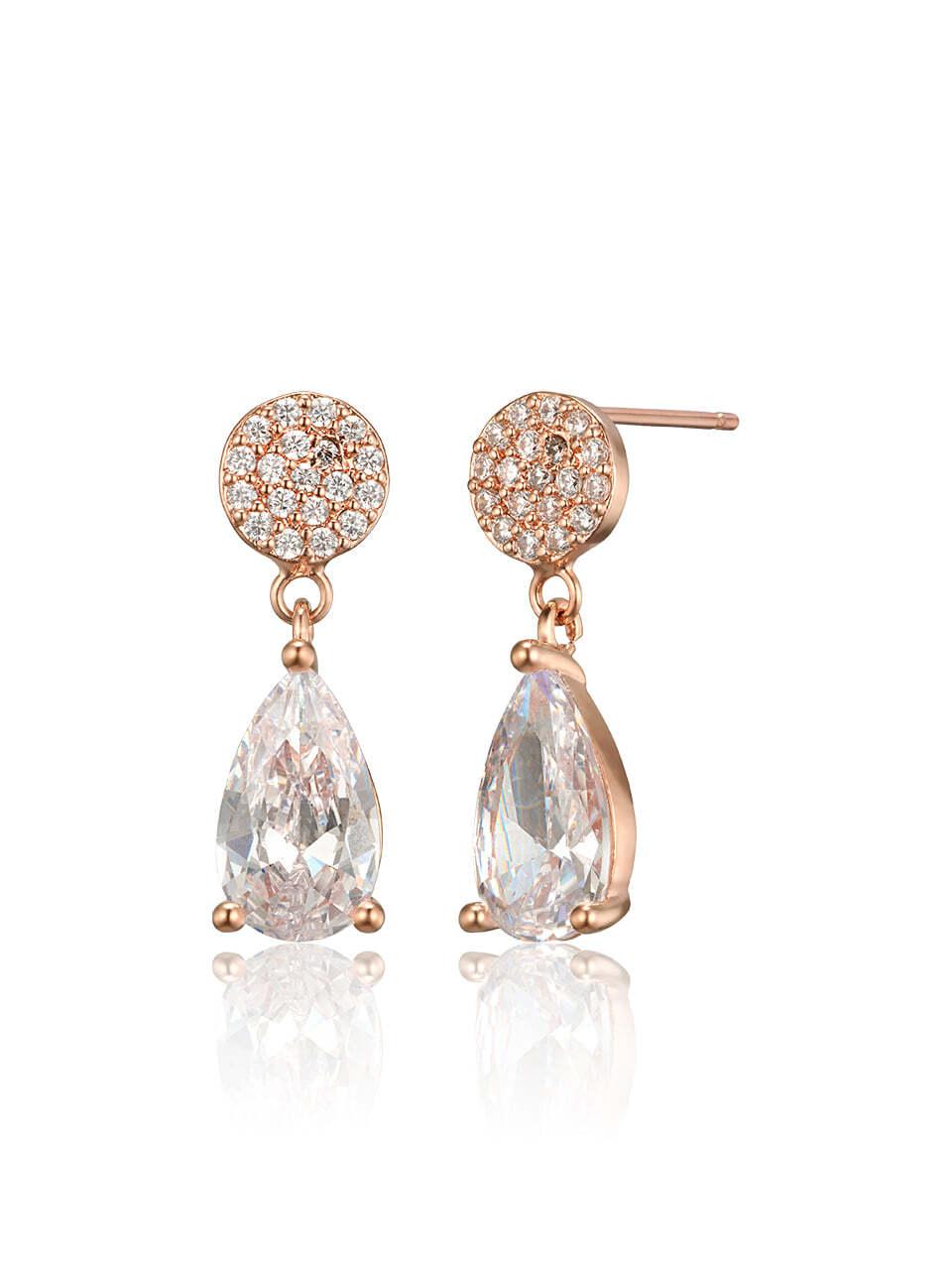 ELLE Jewelry Gold-Filled Teardrop Cubic Zirconia Drop Earrings (ELGPEE566)