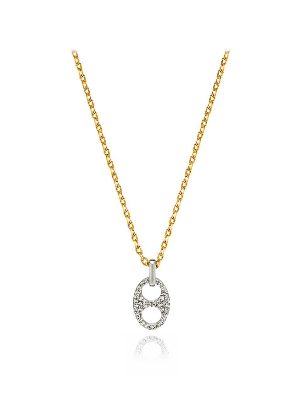 ELLE Jewelry Gold-plated Cubic Zirconia Urban Round Necklace (ELBRNN166)