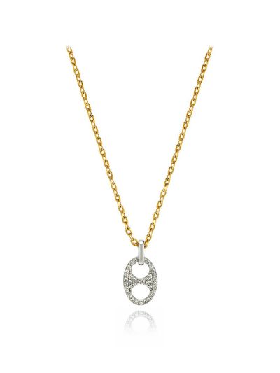 ELLE Jewelry Gold-plated Cubic Zirconia Urban Round Necklace (ELBRNN166)
