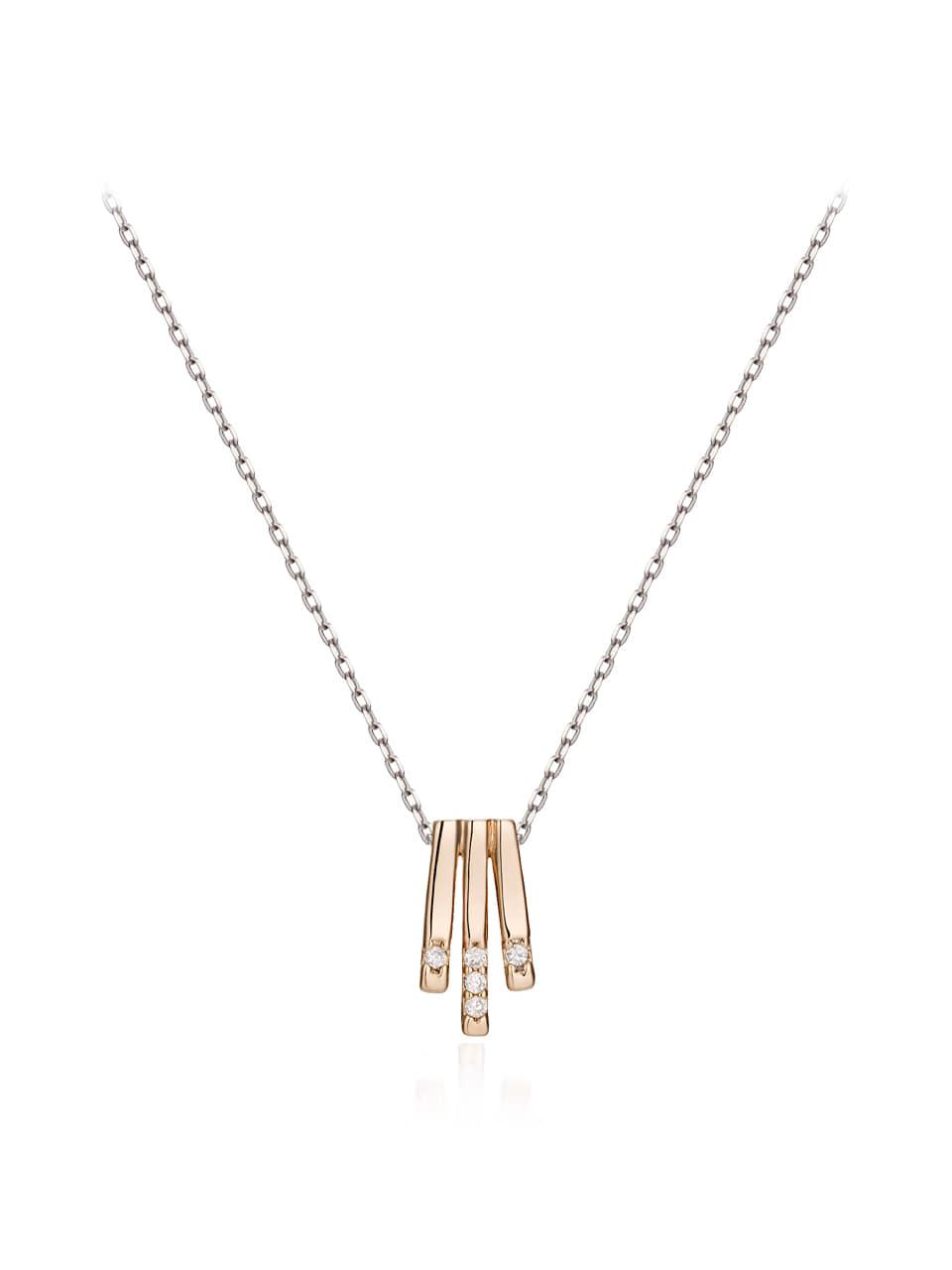 ELLE Jewelry Three Bling Point Gold-Plated Delicate Necklace (ELBRNN140)