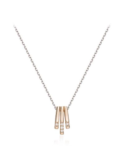 ELLE Jewelry Three Bling Point Gold-Plated Delicate Necklace (ELBRNN140)