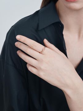 ELLE Jewelry Twist Open Adjustable Gold-Plated Ring (ELBRWR138)