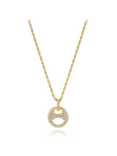ELLE Jewelry Urban Round Gold-plated Cubic Zirconia Necklace (ELBRNN165)