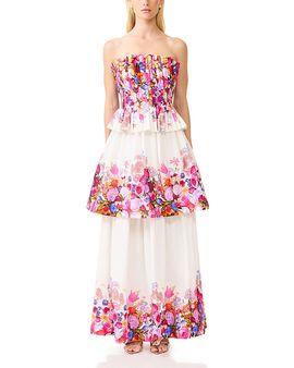 knee length dresses for ladies Dori Floral Embellished Midi Dress Blush