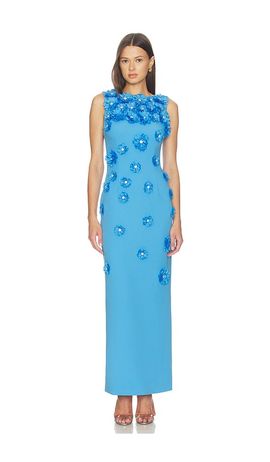 chinese dress ladies Armani Tiered Maxi Dress in Yellow Floral main image 1