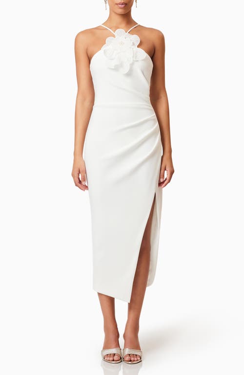 Elliatt Elliatt Janelle Floral Appliqué Halter Neck Cocktail Midi Dress