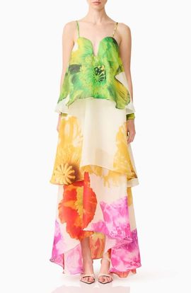 Elliatt Elliatt Lilia Floral Tiered High-Low Gown