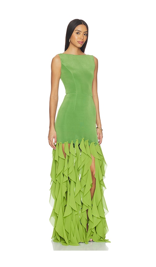 elliatt dress green Elliatt Marisol High Neck Dress in Fern Green main image 1