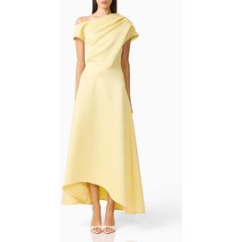 Elliatt Elliatt Marissa One-Shoulder Asymmetric Hem Duchess Satin Gown