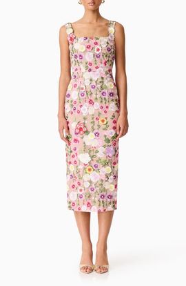 Elliatt - Women's Optics Floral Lace Peplum Dress
