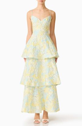 elliatt flora strapless 3d floral lace fitted cocktail mini dress Roseate Floral Mini Dress in Pink main image 0
