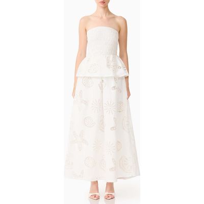 Elliatt Elliatt Shell Broderie Strapless Gown