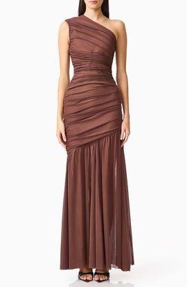 Elliatt Elliatt Vienna Ruched One-Shoulder Gown