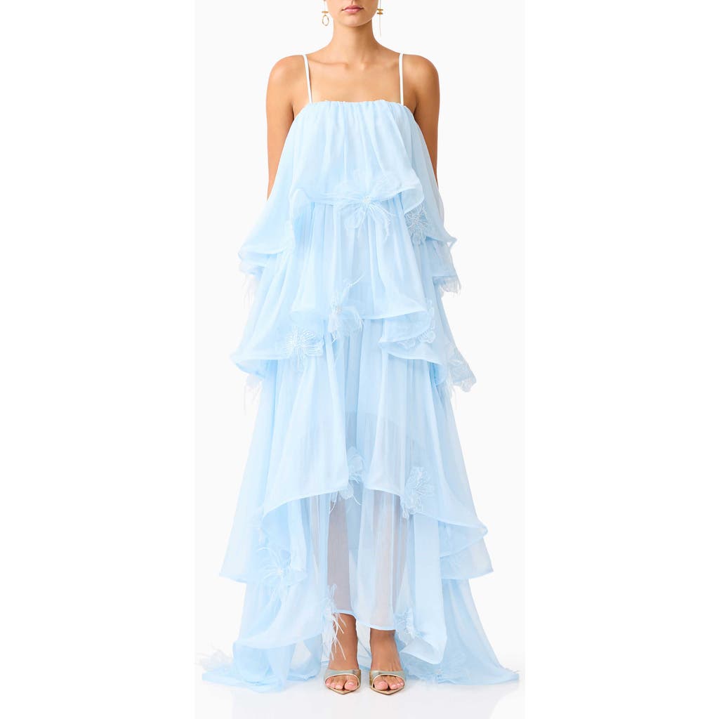 Elliatt Elliatt Zadie Tiered Appliqué Chiffon Gown