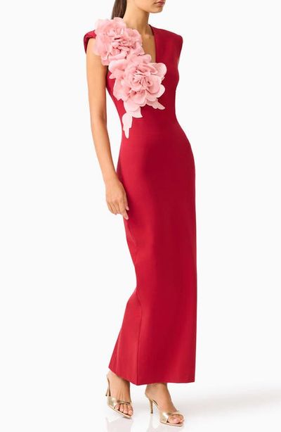 Elliatt Elliatt Zahara Floral Appliqué Sleeveless Gown
