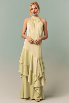 elliatt halter dress Elliatt Nereida Tiered Halter Dress in Rose