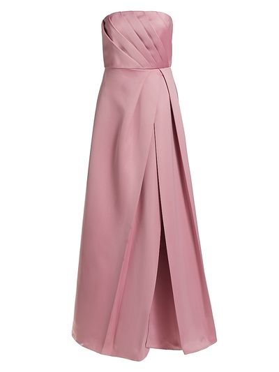 Elliatt Women's Rose Satin Pleated Strapless Gown