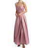 Elliatt Women's Rose Satin Pleated Strapless Gown - 3