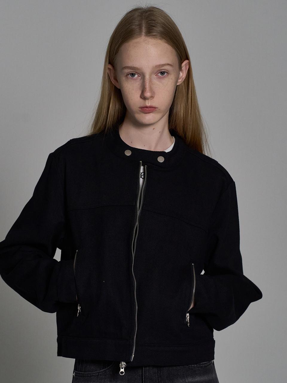 ELLIOTI Cotton Zip-Up Jacket_Black