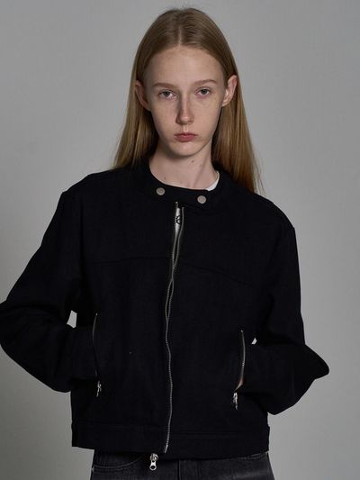 ELLIOTI Cotton Zip-Up Jacket_Black