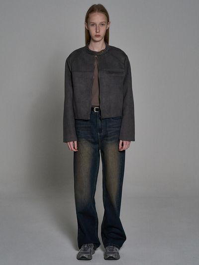 ELLIOTI Regular Brushed Denim Pants_Brown