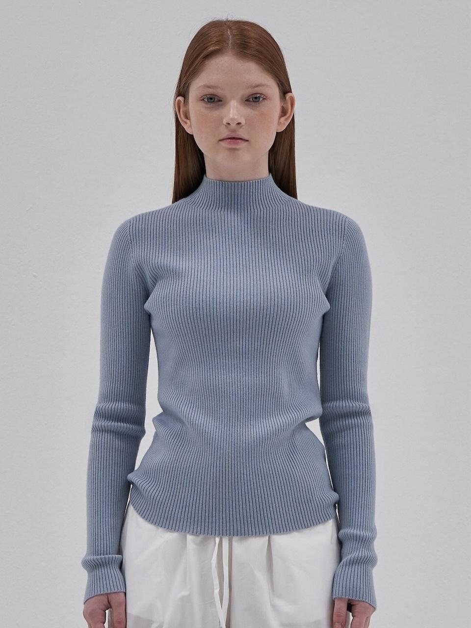 ELLIOTI Wholegarment Mockneck Knit Ts_Blue