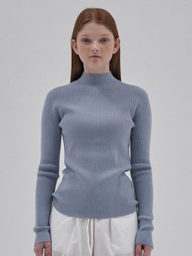 ELLIOTI Wholegarment Mockneck Knit Ts_Blue